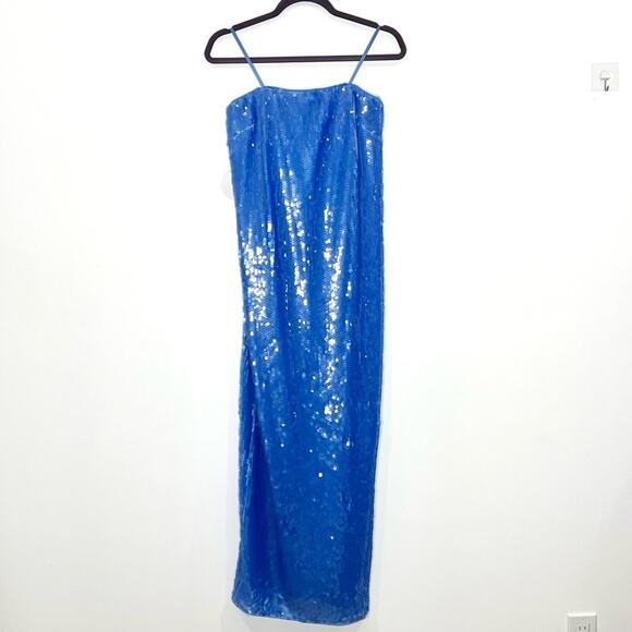 NEW NWT STAUD Casey Strapless Sequined Maxi Dress - Picture 3 of 12